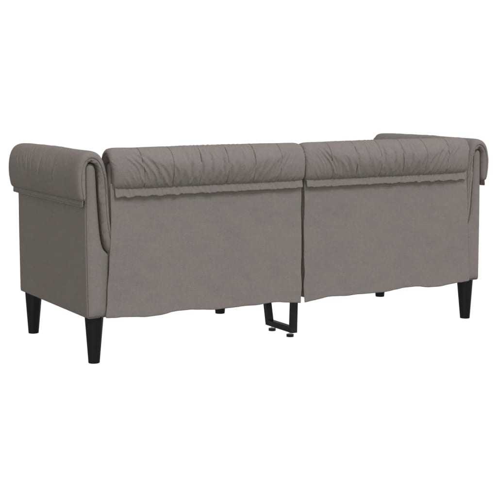 2-personers Chesterfield-sofa stof gråbrun