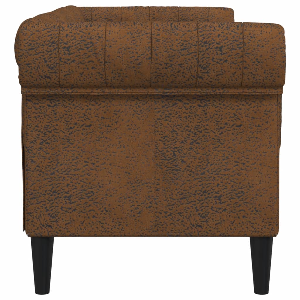 2-personers Chesterfield-sofa stof brun