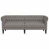 3-personers Chesterfield-sofa stof gråbrun