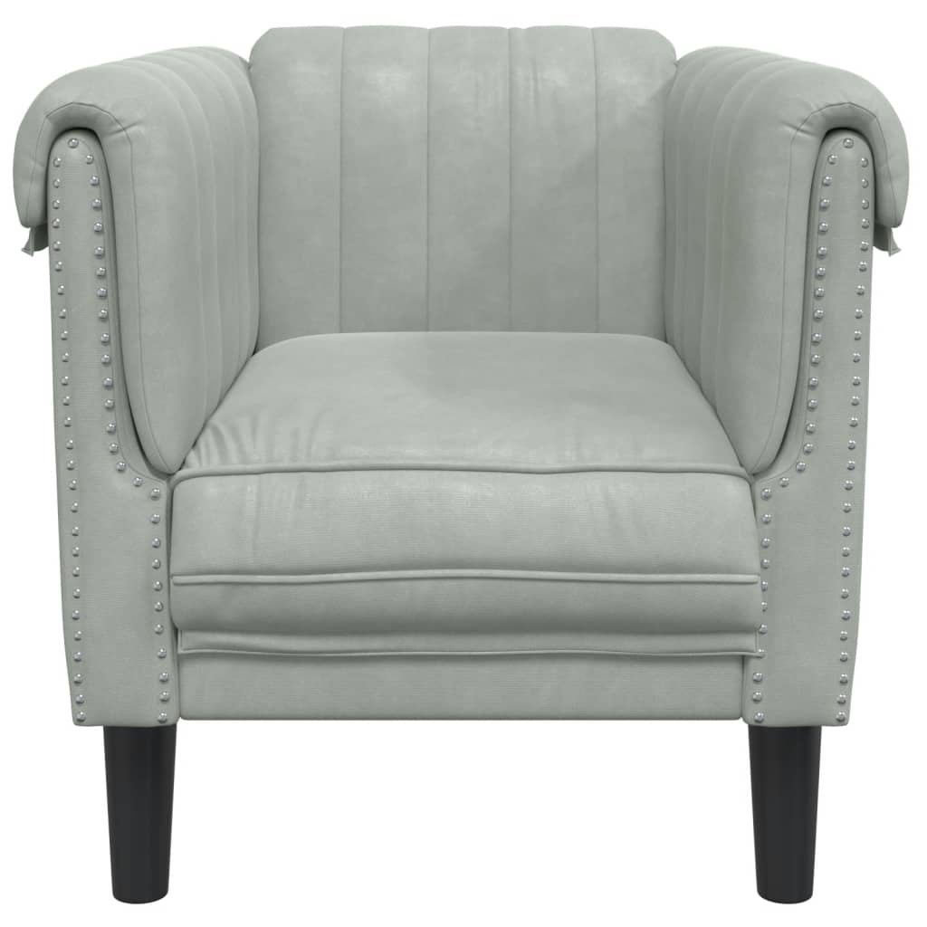 sofastol velour lysegrå