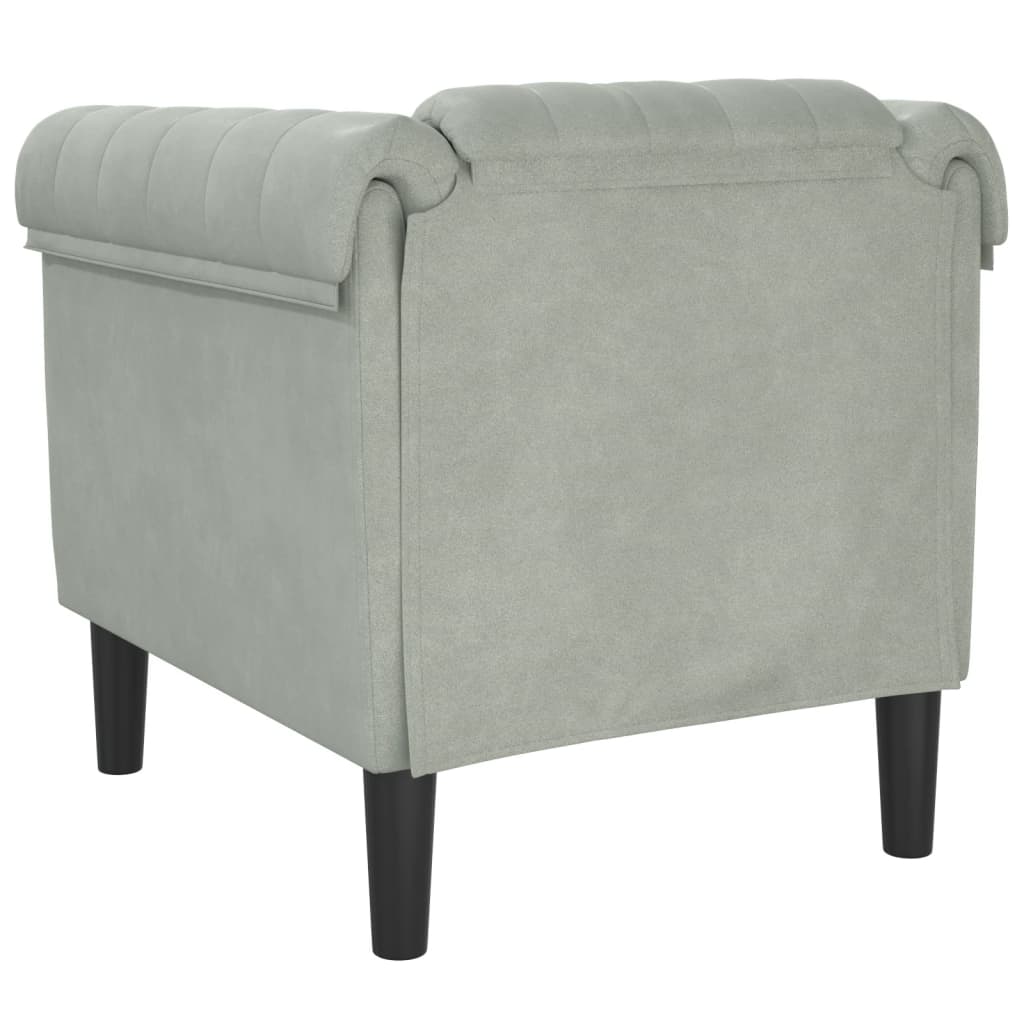 sofastol velour lysegrå