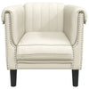 sofastol velour cremefarvet