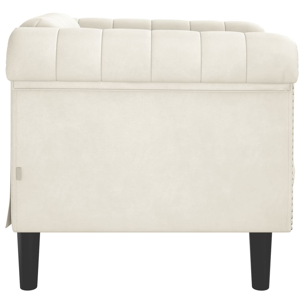 sofastol velour cremefarvet