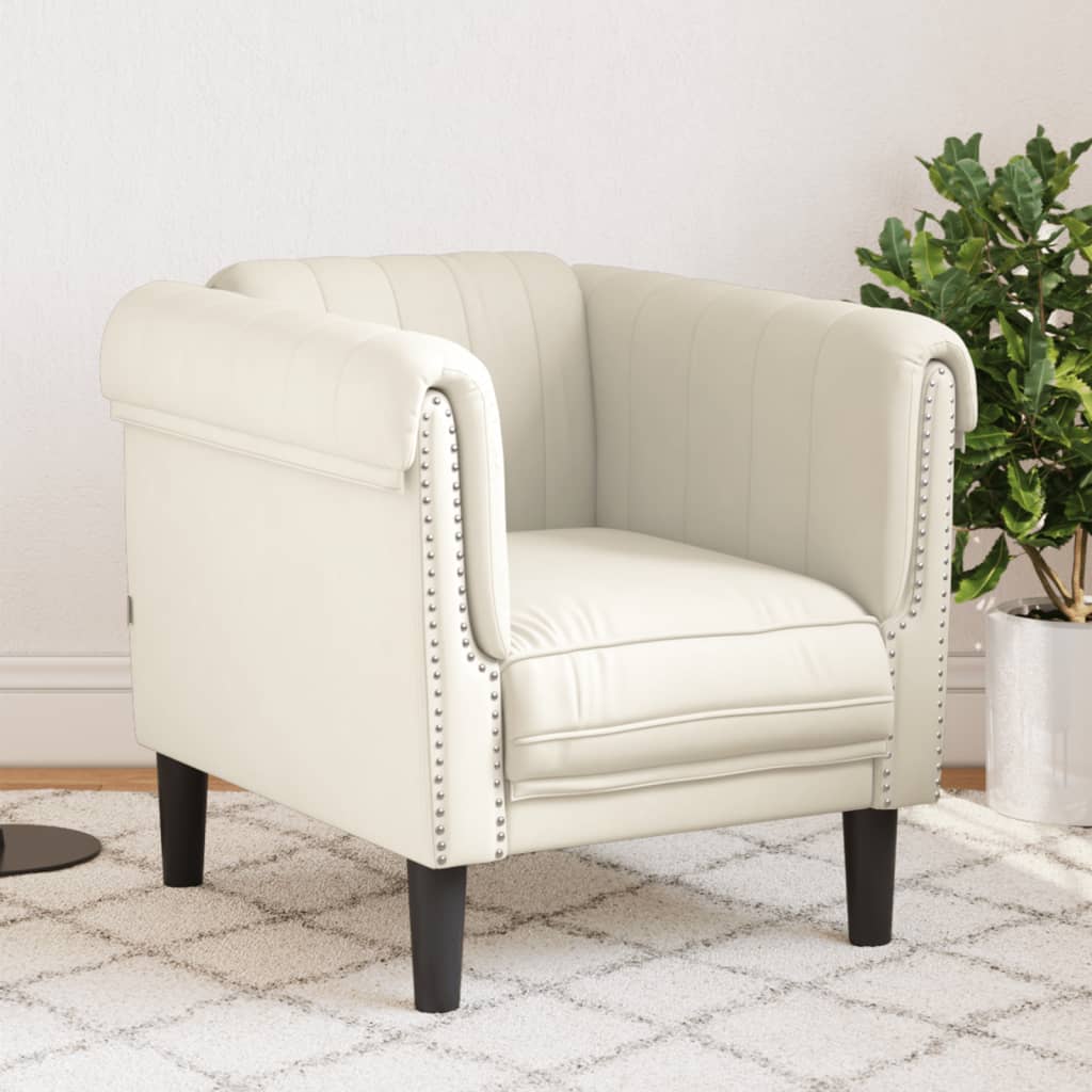 sofastol velour cremefarvet