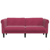 2-personers sofa velour vinrød