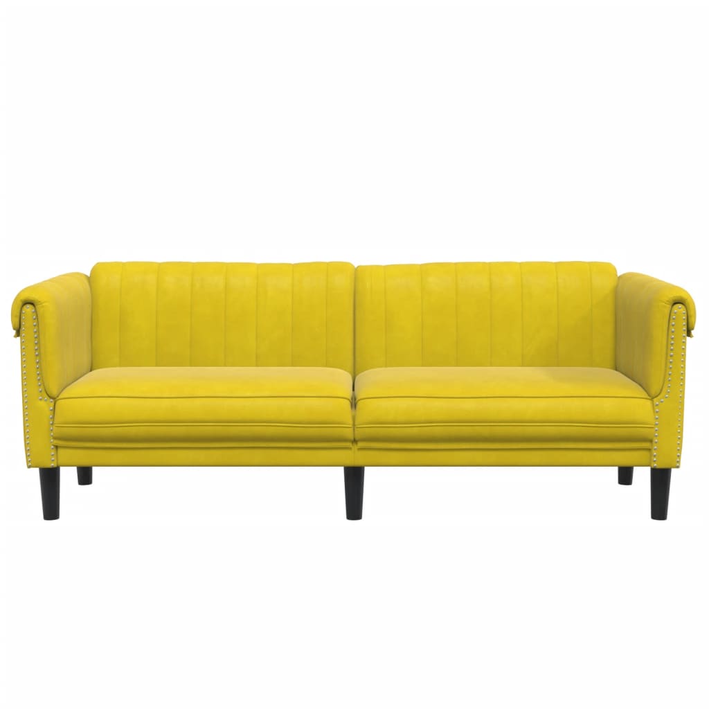 3-personers sofa velour gul