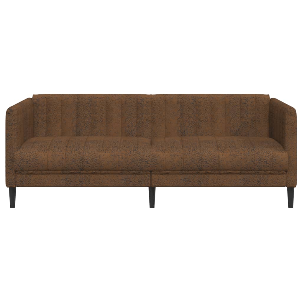 3-personers sofa imiteret ruskind brun