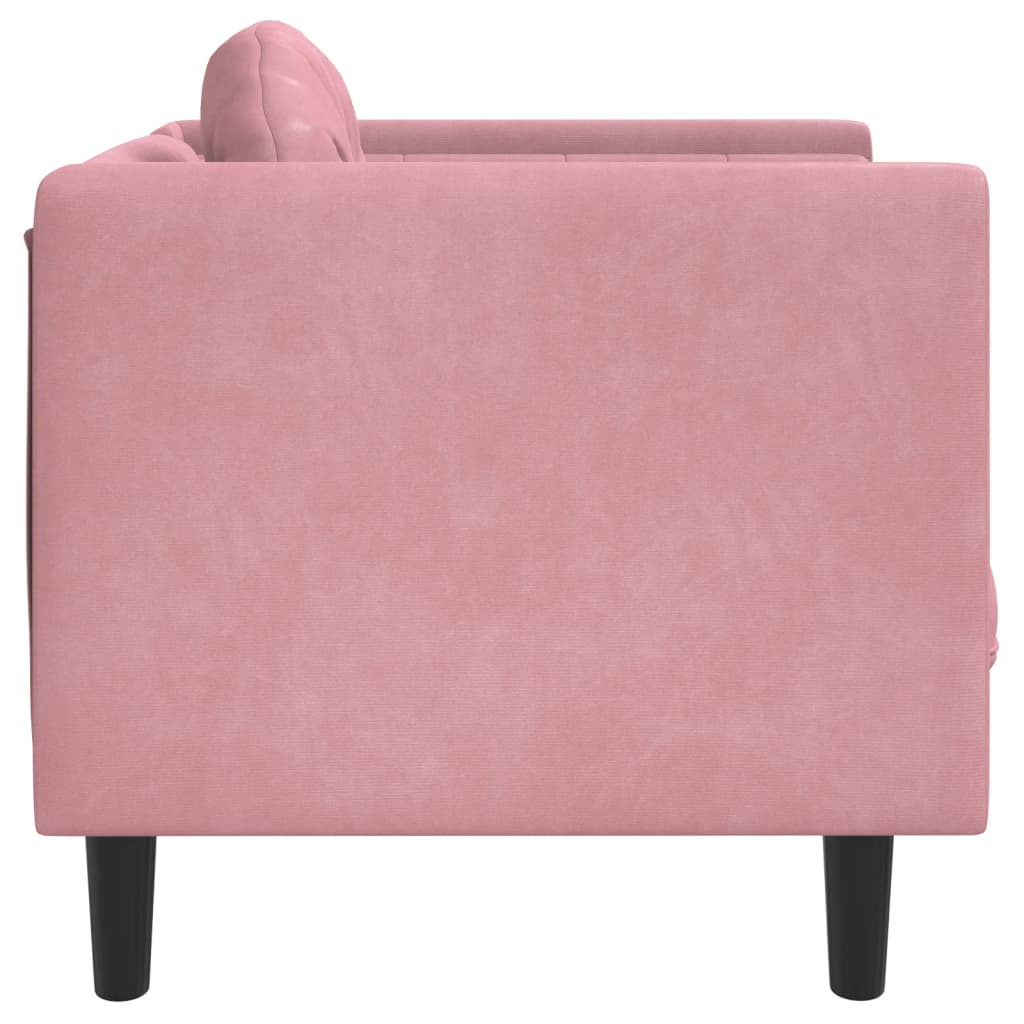 lænestol med hynder velour lyserød