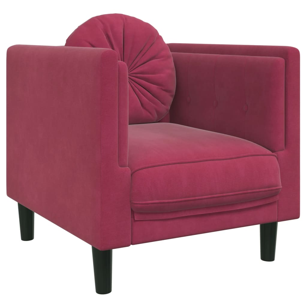 sofastol med hynde velour vinrød