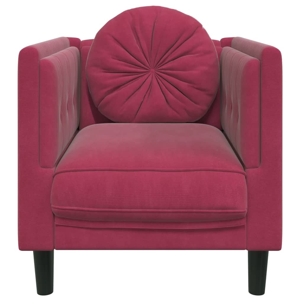 sofastol med hynde velour vinrød