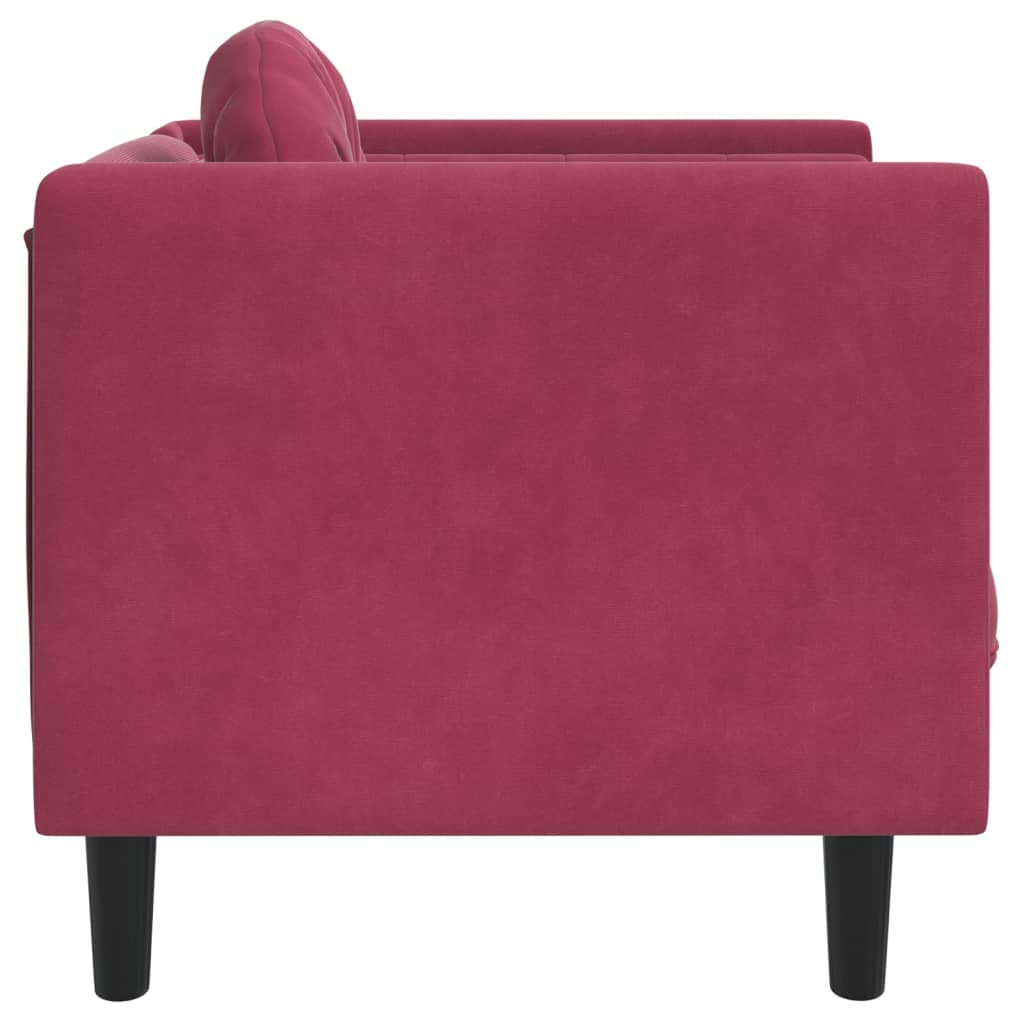 sofastol med hynde velour vinrød