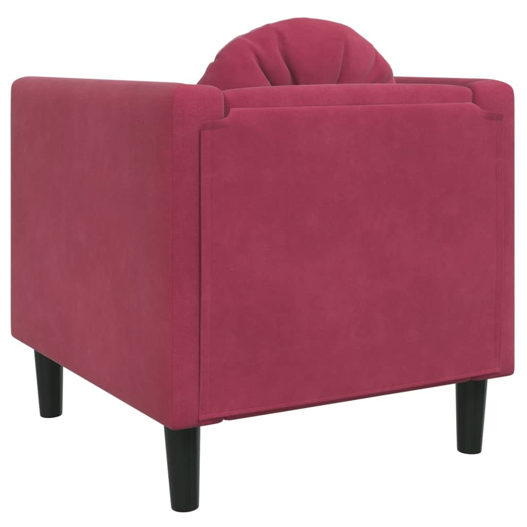 sofastol med hynde velour vinrød