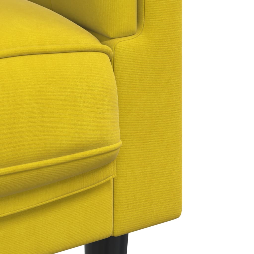 sofastol med hynde velour gul