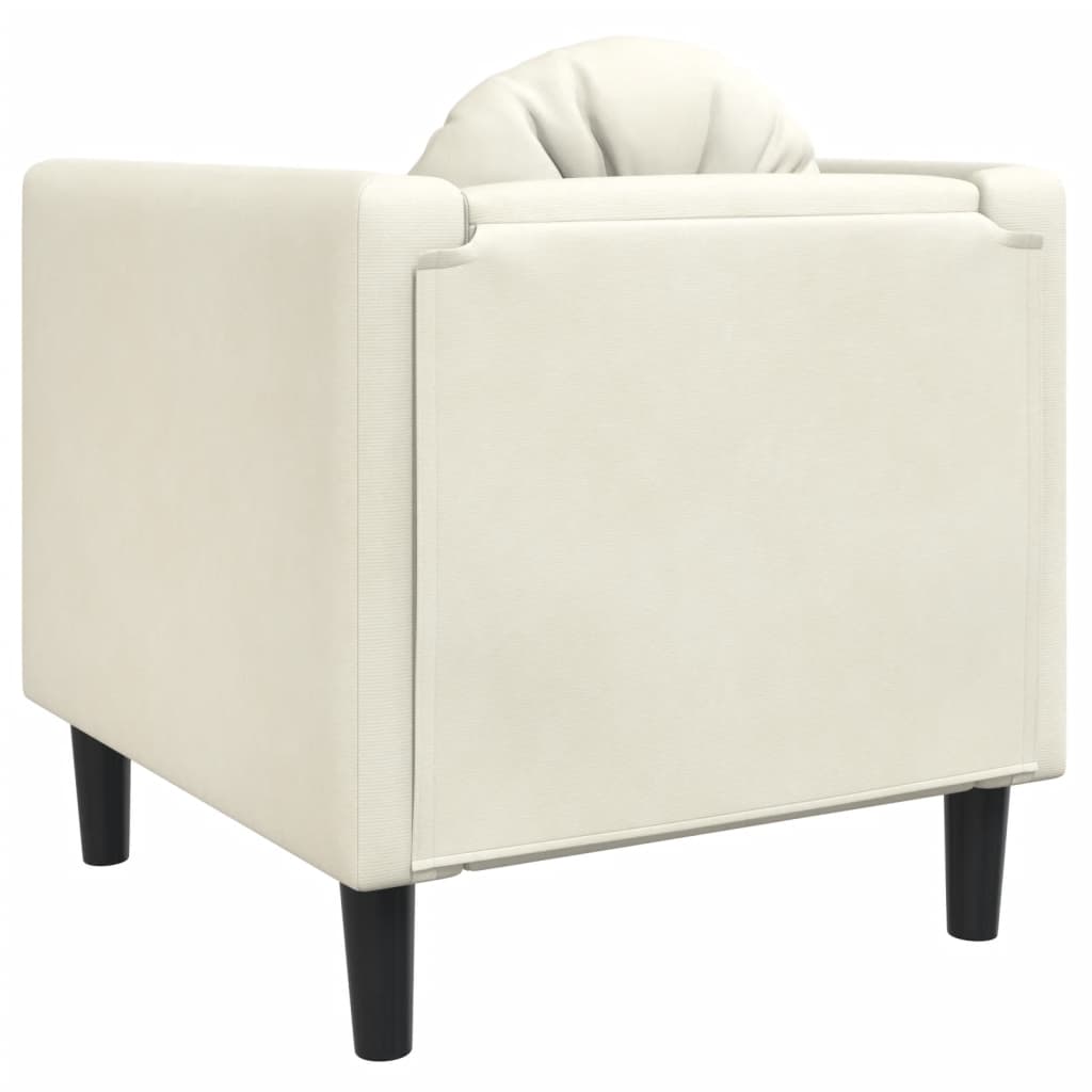 sofastol med hynde velour cremefarvet