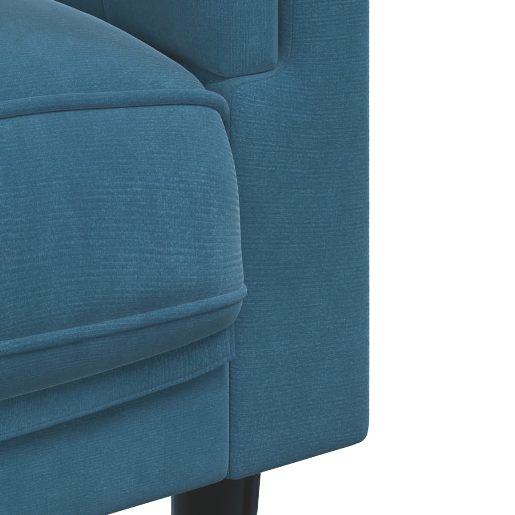 sofastol med hynde velour blå