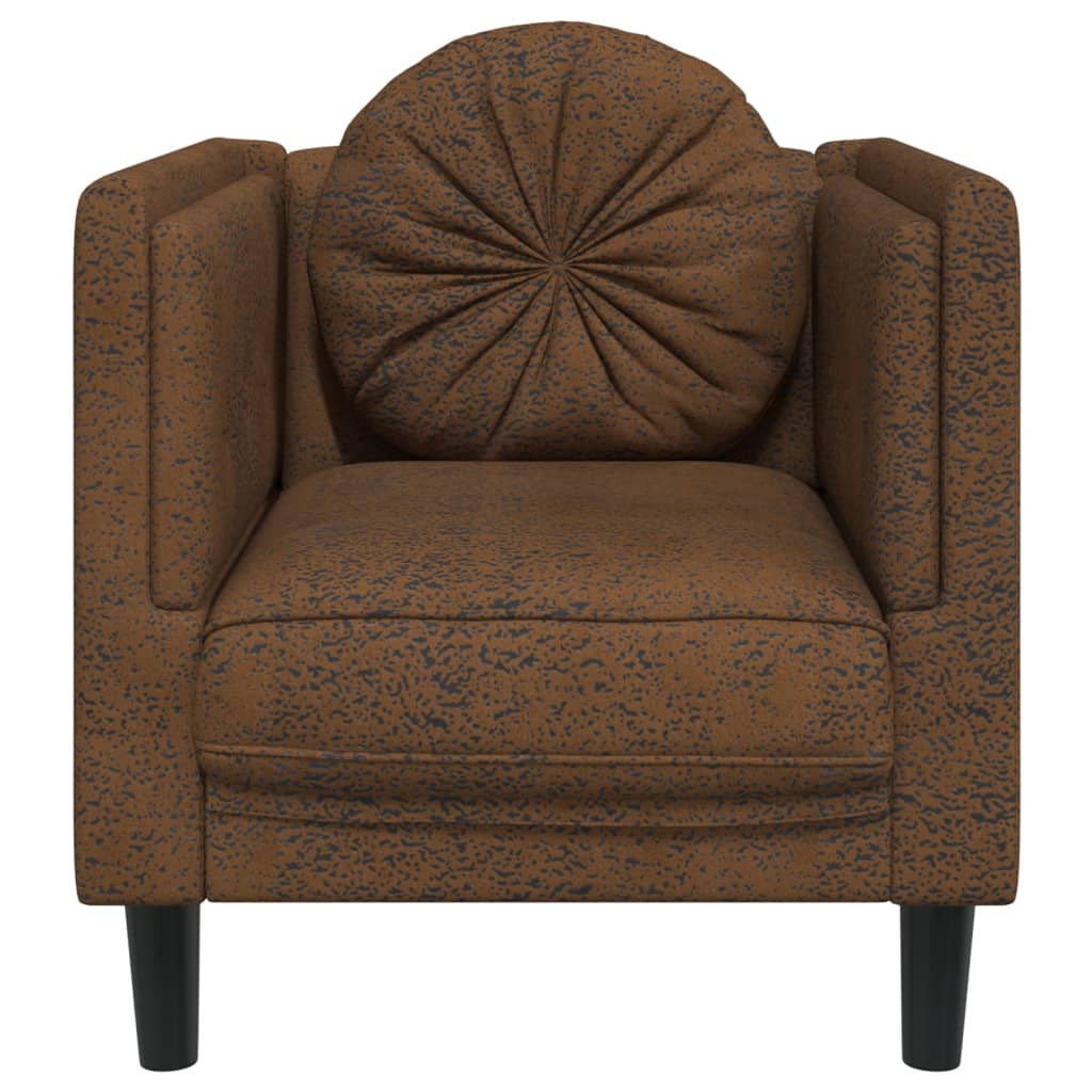 sofastol med hynde imiteret ruskind brun