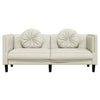 2-personers sofa med hynder velour cremefarvet