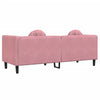 3-personers sofa med hynder velour lyserød