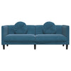 3-personers sofa med hynder velour blå