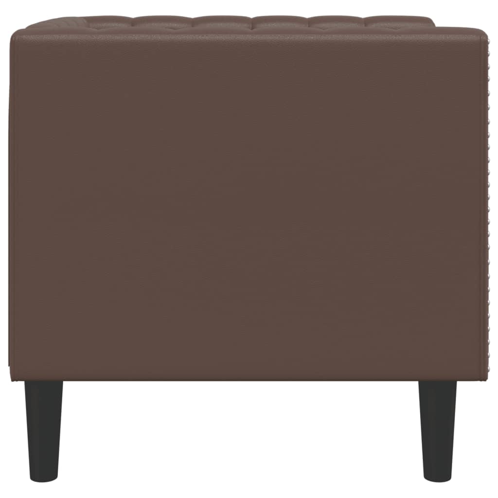 Chesterfield-sofastol kunstlæder brun