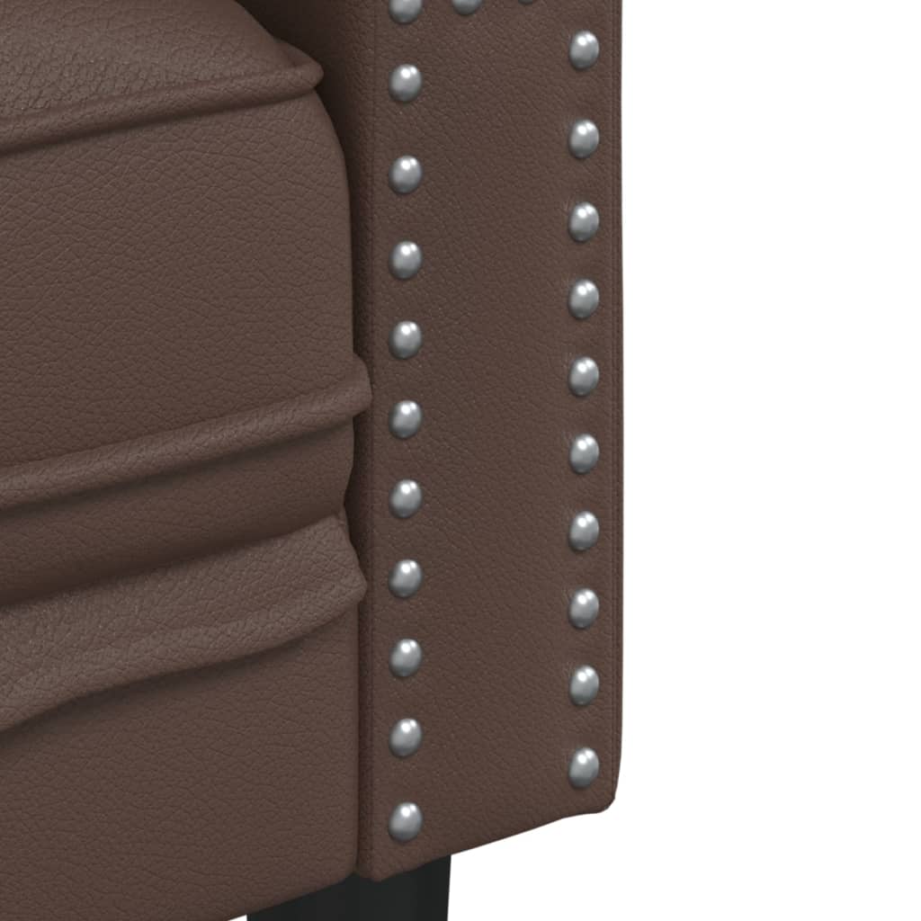 Chesterfield-sofastol kunstlæder brun