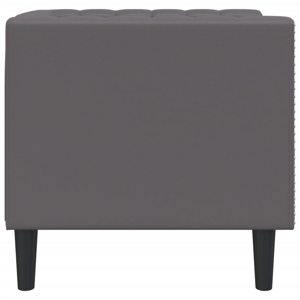 Chesterfield-sofastol kunstlæder grå