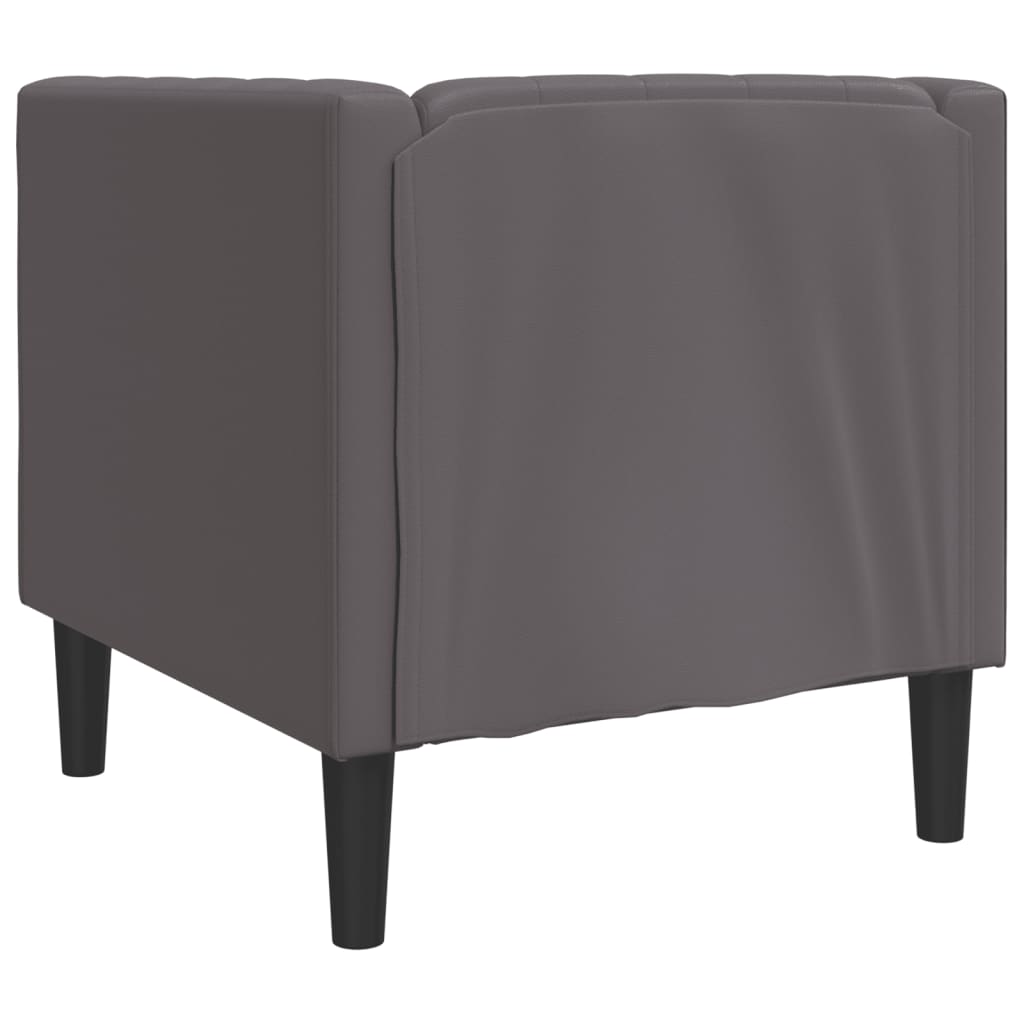 Chesterfield-sofastol kunstlæder grå