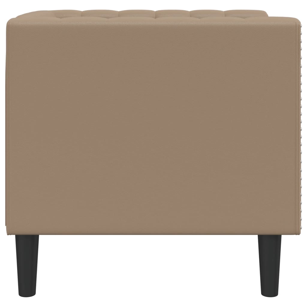 Chesterfield-sofastol kunstlæder cappuccinofarvet