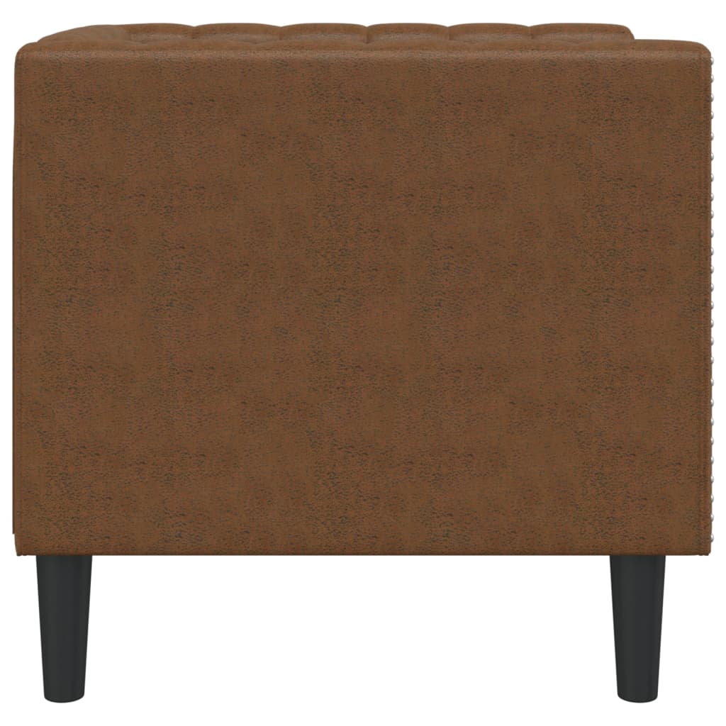 Chesterfield-sofastol imiteret ruskind brun