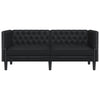 2-personers Chesterfield-sofa kunstlæder sort