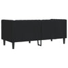 2-personers Chesterfield-sofa kunstlæder sort