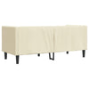 2-personers Chesterfield-sofa kunstlæder cremefarvet