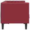 2-personers Chesterfield-sofa kunstlæder vinrød