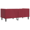 2-personers Chesterfield-sofa kunstlæder vinrød