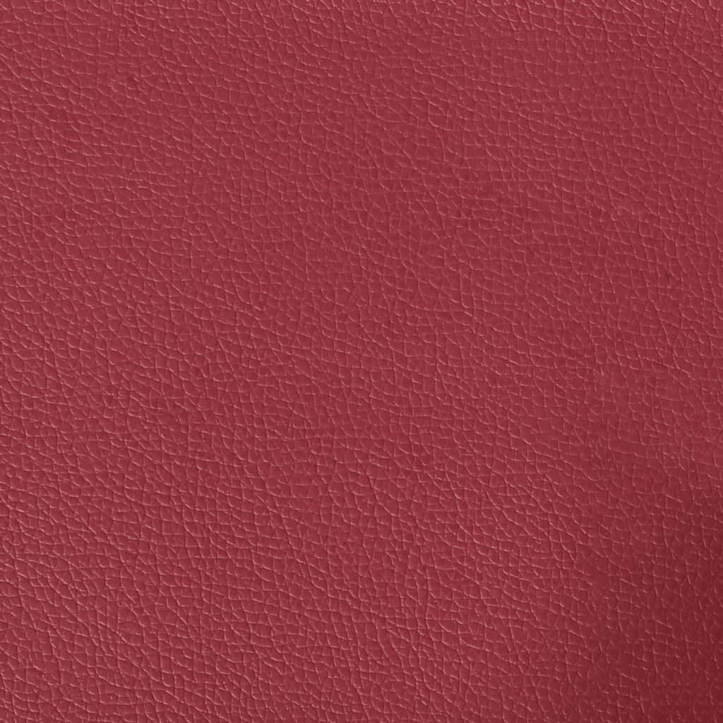 2-personers Chesterfield-sofa kunstlæder vinrød
