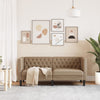 2-personers Chesterfield-sofa kunstlæder cappuccinofarvet