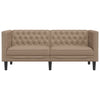 2-personers Chesterfield-sofa kunstlæder cappuccinofarvet