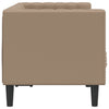 2-personers Chesterfield-sofa kunstlæder cappuccinofarvet
