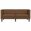 2-personers Chesterfield-sofa imiteret ruskind brun