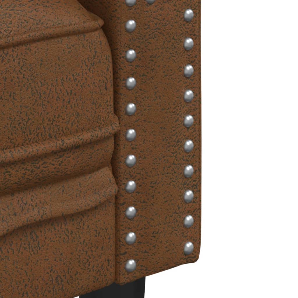 2-personers Chesterfield-sofa imiteret ruskind brun