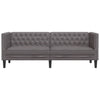 3-personers Chesterfield-sofa kunstlæder grå