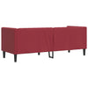 3-personers Chesterfield-sofa kunstlæder vinrød