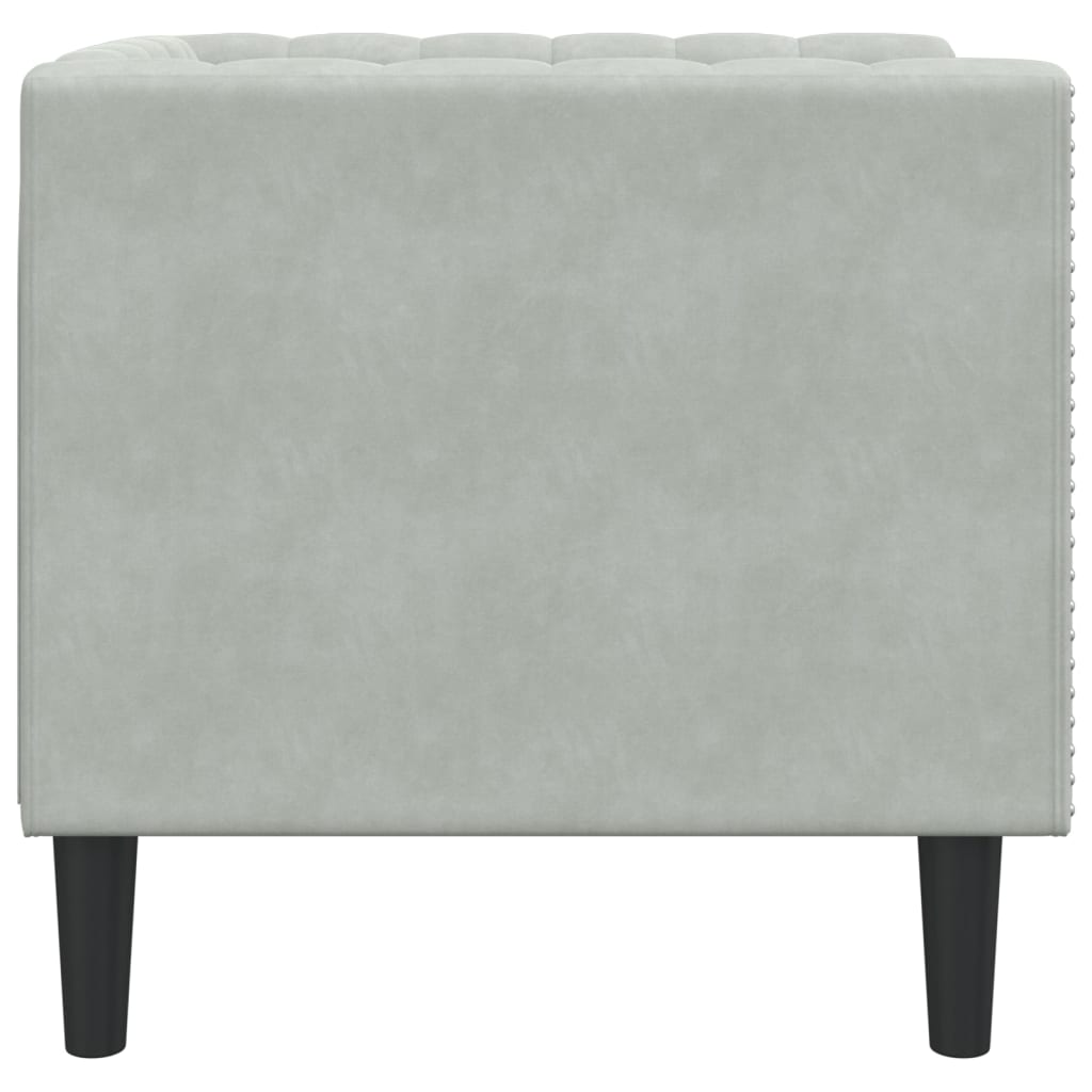 Chesterfield-sofastol fløjl lysegrå