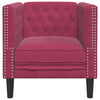 Chesterfield-sofastol fløjl vinrød