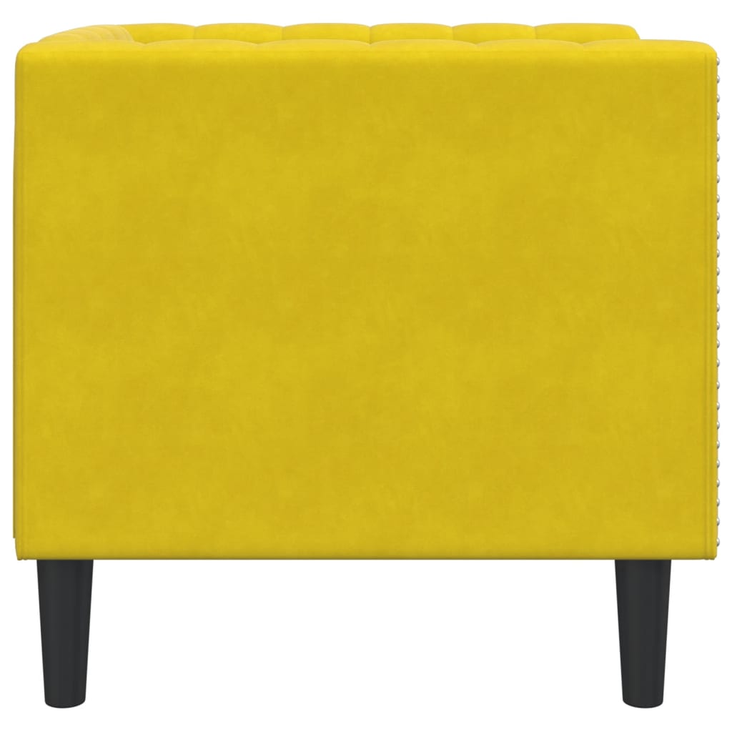 Chesterfield-sofastol fløjl gul