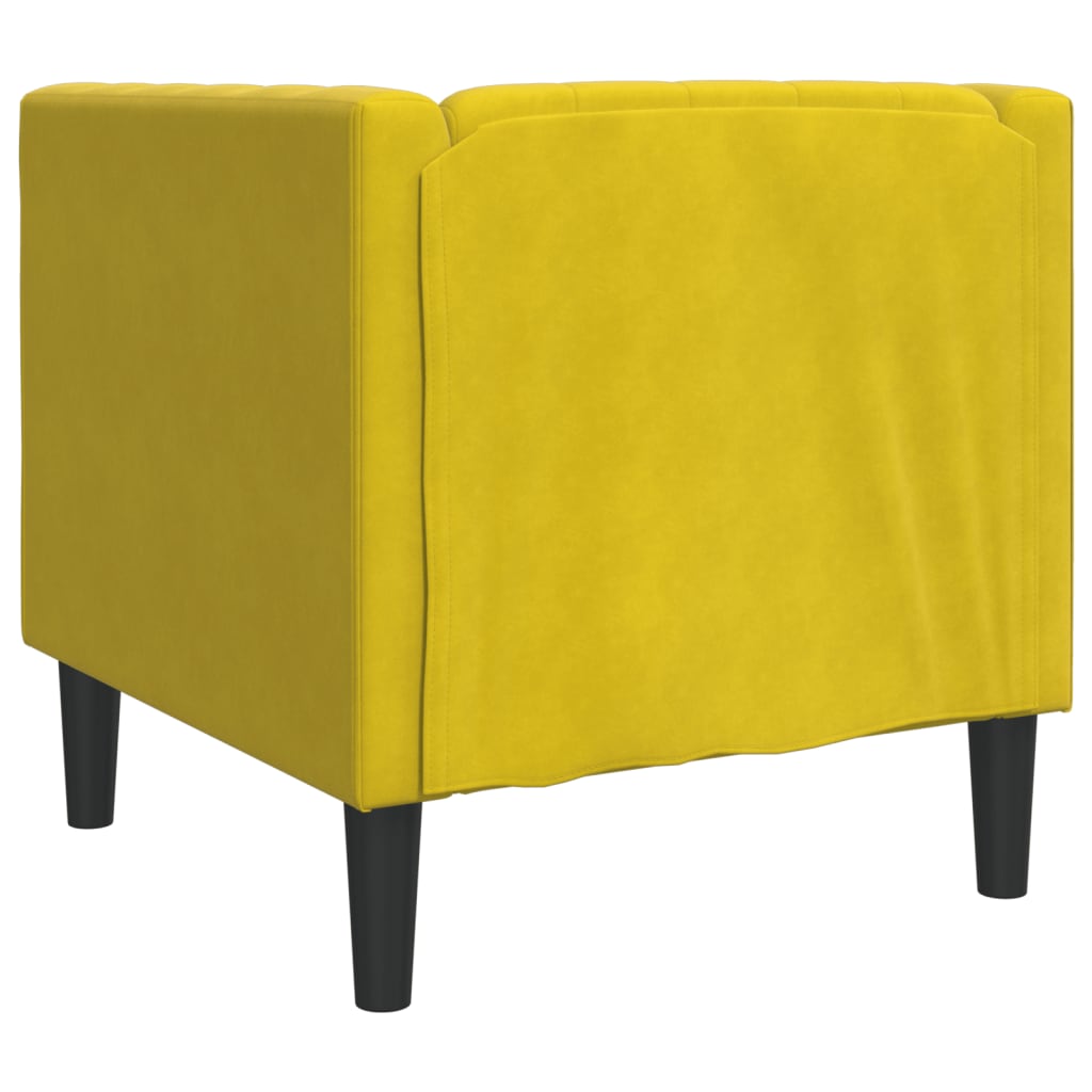 Chesterfield-sofastol fløjl gul