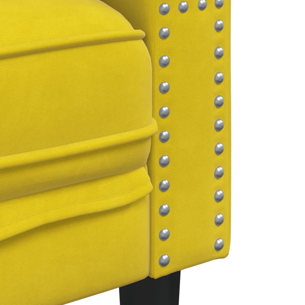 Chesterfield-sofastol fløjl gul