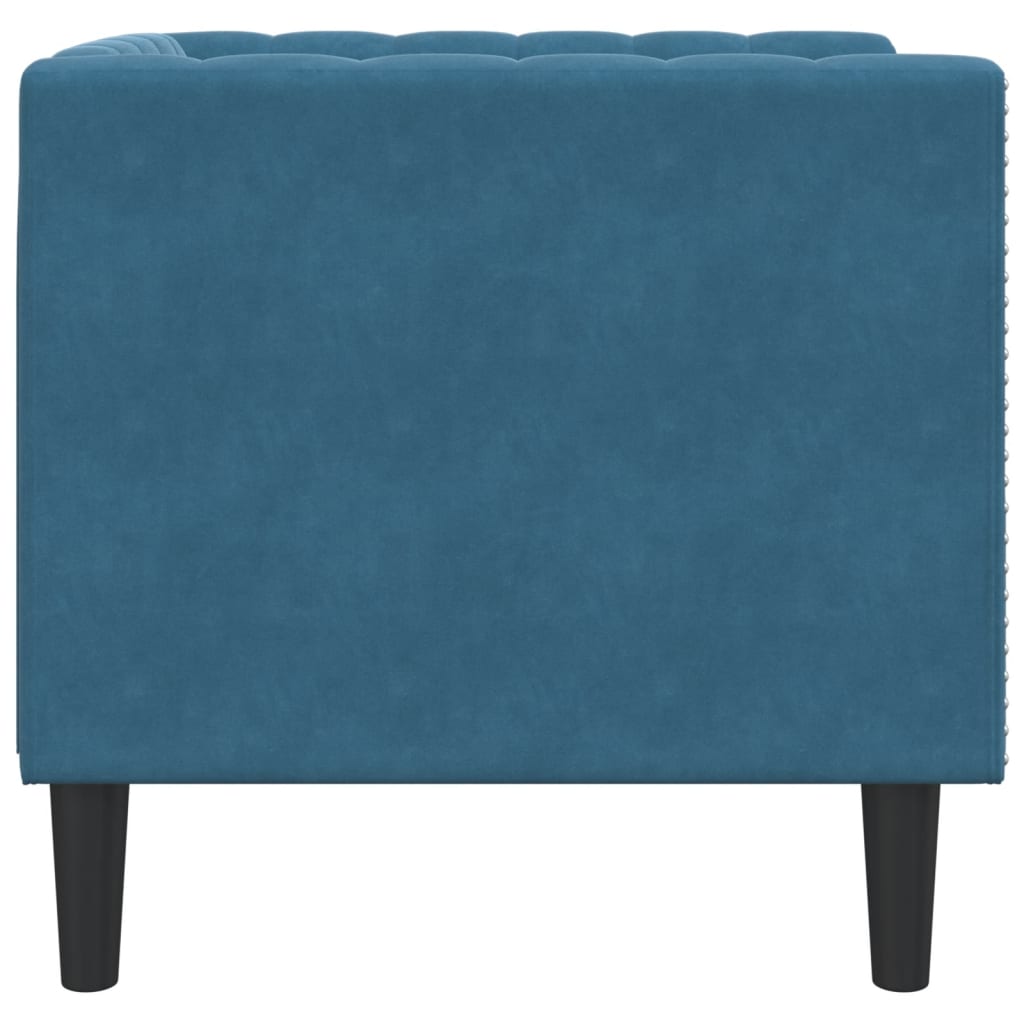 Chesterfield-sofastol fløjl blå