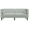 2-personers Chesterfield-sofa med bolsterpuder fløjl lysegrå