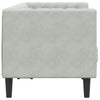 2-personers Chesterfield-sofa med bolsterpuder fløjl lysegrå